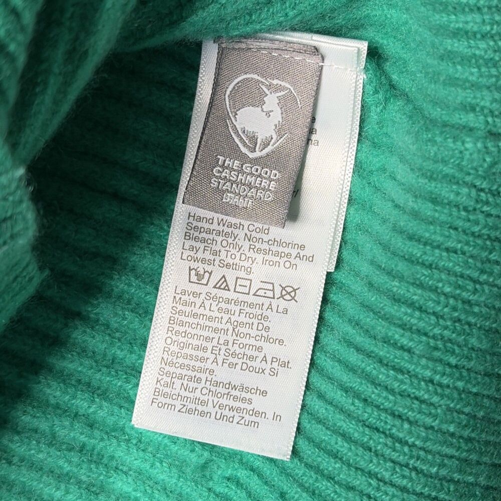 J.Crew Women's Green Cashmere Ribbed Knit Sweater Medium Chunky Pullover Luxury - Picture 5 of 9